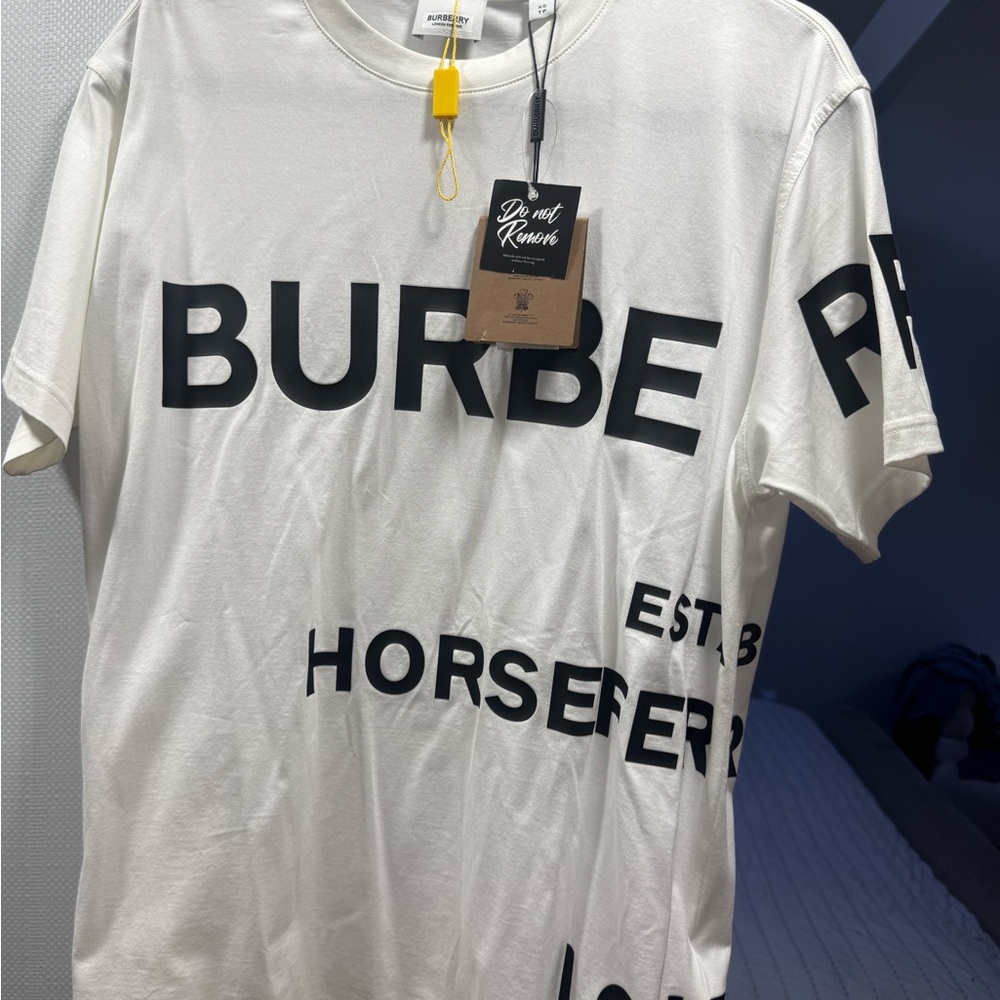 Burberry Cream Graphic Short Sleeve Tee
